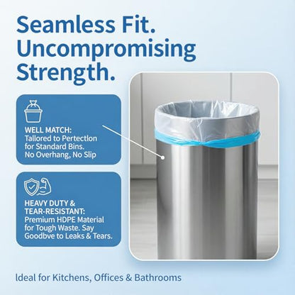 1.6 Gallon Mini Trash Bags Drawstring, Unscented, White, 120 Count - color: 1.6gal-120