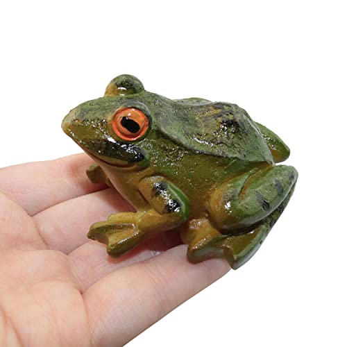 2pcs Resin Simulation Frog Statue Animal Sculpture 6.5x5.5x3.8cm for Home Garden Backyard Outdoor Decoration
