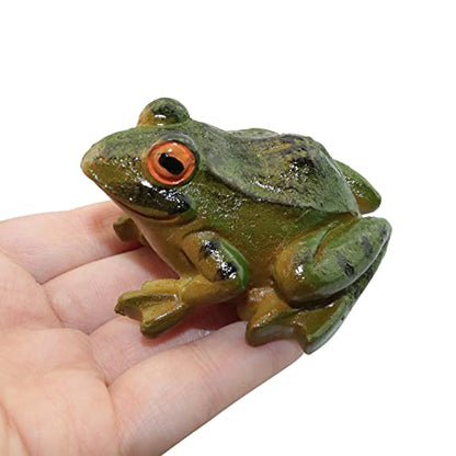 2pcs Resin Simulation Frog Statue Animal Sculpture 6.5x5.5x3.8cm for Home Garden Backyard Outdoor Decoration