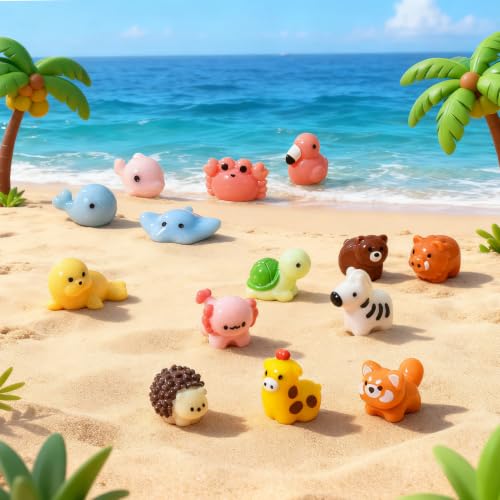 44PCS Mini Resin Animals Variety Pack 22 Style Tiny Resin Animal Figurines - color: Fixed Color Ctyle-d