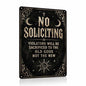 Halloween Metal Art Sign Funny No Soliciting Old Gods Wall Decor - color: 09A