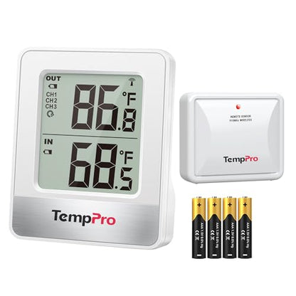 TempPro TempAir Indoor Outdoor Thermometer Wireless 500FT
