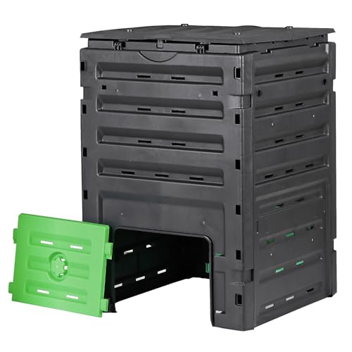 120 Gallon (450L) BPA Free Garden Compost Bin - Easy Assembly, Aerating Outdoor Compost Box for Fast Fertile Soil Creation - size: 120 Gallon