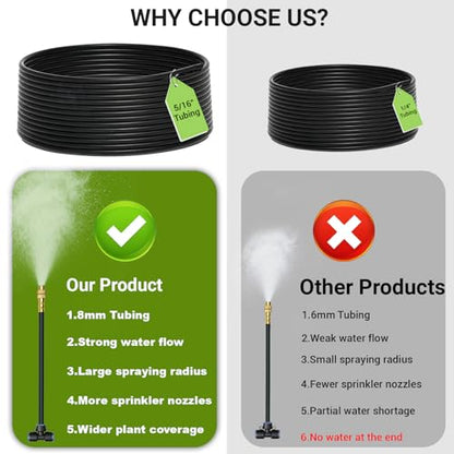360° Adjustable Drip Irrigation System with 32 Nozzles & Water Timer - size: 100FT