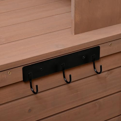 Merax 65.7" Tall Garden Potting Bench with Hutch, 3 Shelves, 6 Drawers, 2 Cabinets & Hooks - color: Brown