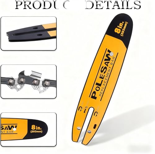 8inch DWZCSB8 Pole Saw Replace Bar and Chain Combo, Guide Bar DWZCSB8 - color: 1bar+2chain