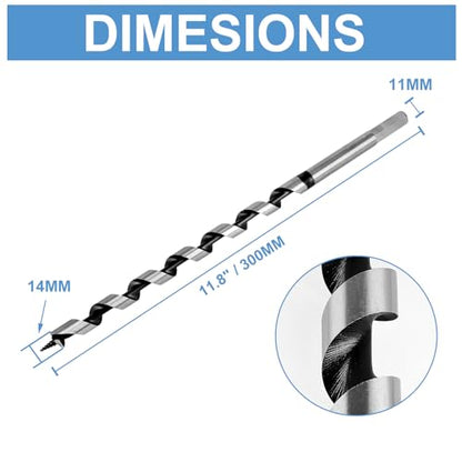 14 x 300mm (Approx. 9/16 x 12 Inch) Wood Auger Drill Bit - 1pcs - size: 14x300mm (Approx. 9/16 x 12")