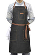 Chef Apron with Pockets & Towel Loop,Mens Womens,Black Denim - color: Black Denim