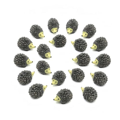 Hedgehog Figurines: 20Pcs Resin Hedgehog Miniature Moss Landscape DIY Crafts Accessories Animals Model for Fairy Garden Home Ornaments