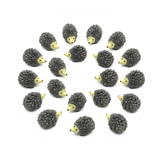 Hedgehog Figurines: 20Pcs Resin Hedgehog Miniature Moss Landscape DIY Crafts Accessories Animals Model for Fairy Garden Home Ornaments