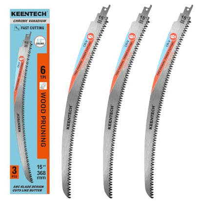 KEENTECH 15" Arc-Shaped Reciprocating Saw Blades, Fast Wood & Tree Pruning - size: 15"