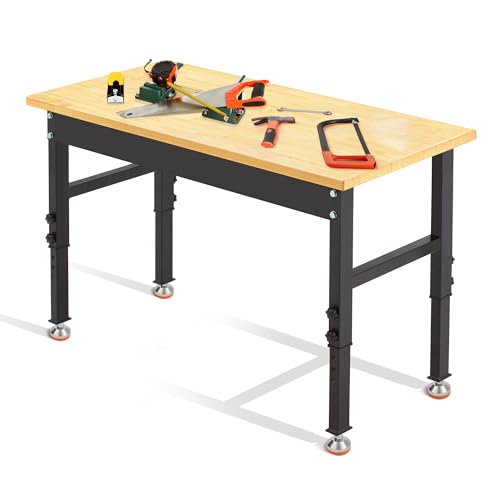 Antifir 48 * 20'' Adjustable Workbench, Heavy Duty Workstation - size: Rubber Pad|48"