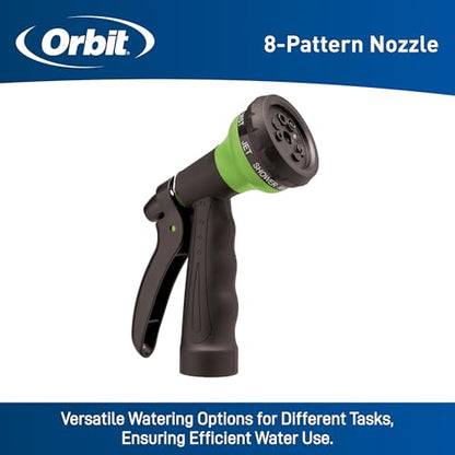 Orbit Coil Garden Hose, 50 ft, with 8-Pattern Nozzle, Green - 27389 - color: Green, size: 50 ft
