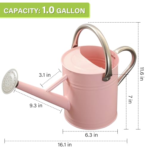 1 Gallon Watering Can for Outdoor&Indoor Plants，Pink - color: Pink