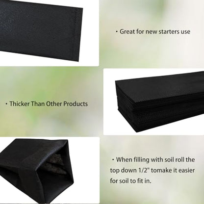 Belit 100 Pcs 10.2" H Deep Nursery Grow Bags, Non-Woven Plants Pots Container for Starting Rooted Plants Vegetable, Flower, Seedling Tree, Black - color: Black, size: 100 Pcs 7.5"x10.2"