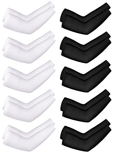 Boao 10 Pcs UV Arm Sleeves Tattoo Cover - color: Black, White, size: Medium