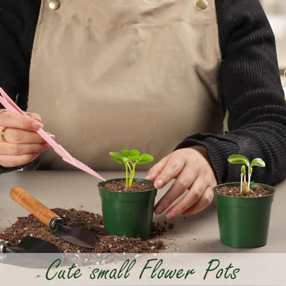 100 Pack 2.5 Inch Small Plant Pots, Plastic Nursery Pots for Plants - color: Green, size: 2.5Inch-100P