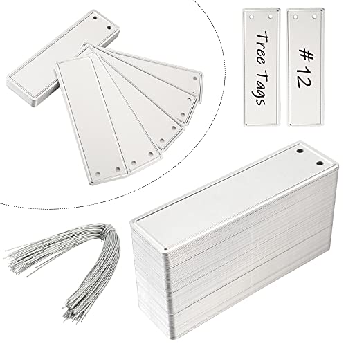 Aluminum Plant Labels - 120PCS Metal Tags with Wires for Plant Markers, Tree Tags, Outdoor Identification and Greenhouse - size: 120PCS