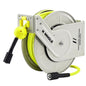 M MINGLE Retractable Pressure Washer Hose Reel, 1/4" × 60ft Power Washer Hose Reel, Auto Rewind Hose Reel, Wall/Floor Mounted, 3600 PSI - size: 60 FT
