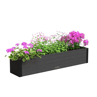 Mayne Horizon 48in Rectangular Window Box Planter, Charcoal - size: 48in