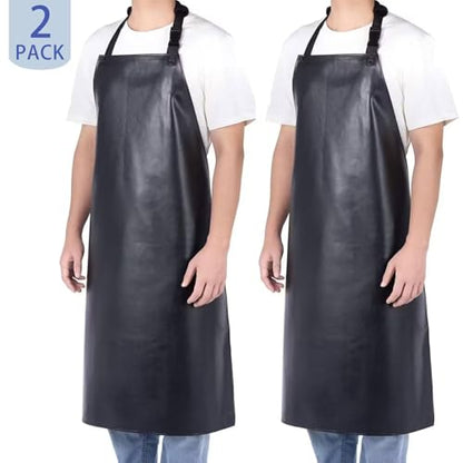 Homsolver 2 Pack Waterproof Dishwasher Rubber Adjustable Apron for Unisex - color: Black