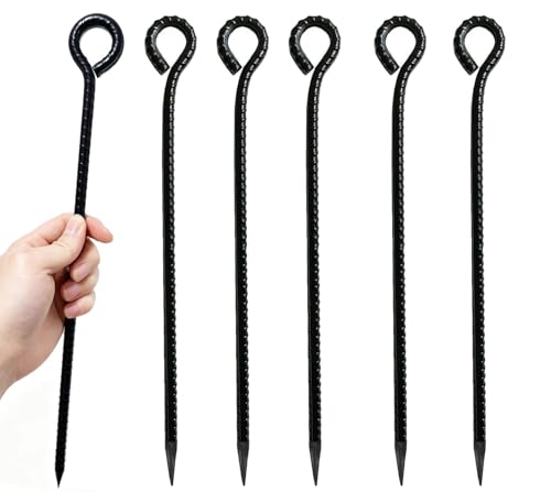 16 Inch Rebar Stakes,Metal Stake Ground,Ground Anchor,Heavy DutyTent Stakes,Baking Paint Metal Stakes,Tent Stakes,Ground Stakes ，0.5 Inch Diamete (6 Pack) ， Outdoor Travel - color: 16inch-6pack