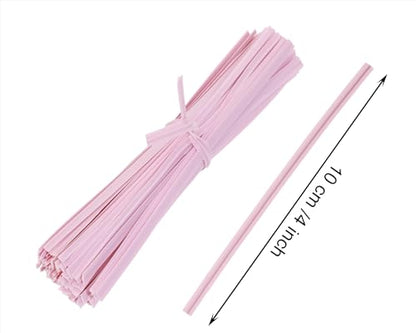 ONLYKXY 80pcs plastic Twist Ties Plant Ties Reusable Bread Twist Ties cake pop ties Cable Ties Candy Ties for Bags 4 Inch (Pink) - color: Pink