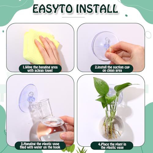 Baderke 6 Pack Suction Cup Vase, Window Propagation Glass Planter, Bulb