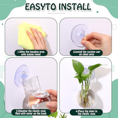 Baderke 6 Pack Suction Cup Vase, Window Propagation Glass Planter, Bulb