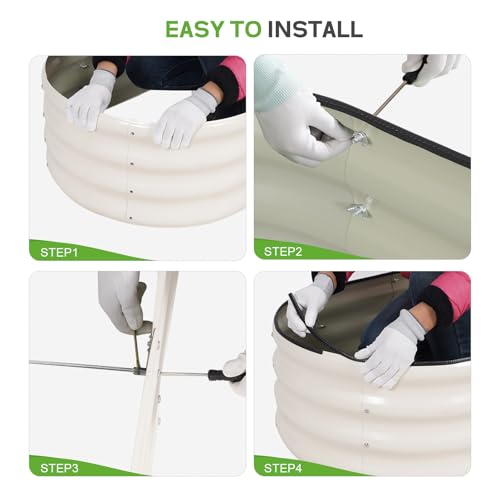 Galvanized Raised Garden Bed, 4x2x1ft, 2 Pack, Pearl White - color: Pearl White, size: 4×2×1ft (2 Packs)