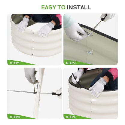 Galvanized Raised Garden Bed, 4x2x1ft, 2 Pack, Pearl White - color: Pearl White, size: 4×2×1ft (2 Packs)