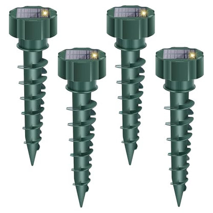 Solar Mole Repellent Stakes Outdoor – Ultrasonic Snake, Gopher & Vole Deterrent for Yard, Waterproof IP65 Solar Powered Animal Repeller for Lawn Garden, Rabbit Skunk Groundhog Control (4 Pack)