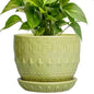 G EPGardening Ceramic Planter 5.5 Inch, Boho Plant Pot Indoor, Green - color: Columnar Green
