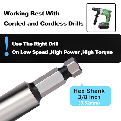 1-1/2" X 9" Auger Bit for Wood, 38x230mm Hex Long Auger Drill Bit - size: 1-1/2" (38mm)diameter, style: 9 inch / 230mm Length