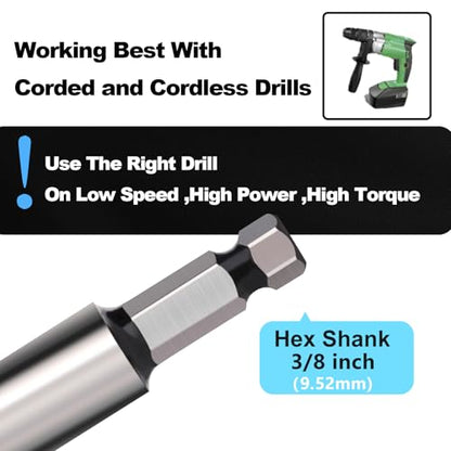 1-1/2" X 9" Auger Bit for Wood, 38x230mm Hex Long Auger Drill Bit - size: 1-1/2" (38mm)diameter, style: 9 inch / 230mm Length