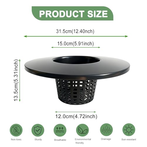 6 Inch Net Pots with Wide Lids for 3.5 and 5 Gallon Buckets 5 Pack Hydroponic Net Cups - color: Small Opening-5pcs