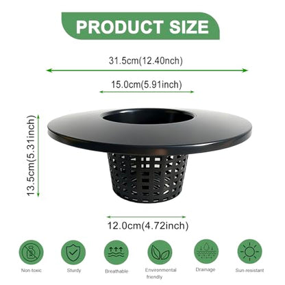 6 Inch Net Pots with Wide Lids for 3.5 and 5 Gallon Buckets 5 Pack Hydroponic Net Cups - color: Small Opening-5pcs