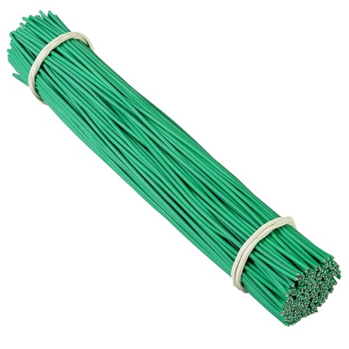 Tangyinrd 200 Pcs 6 inch Garden Twist Tie, Round Plastic Twist Ties for Plants, Vines and Wrapping Cords or Christmas Tree Gardening Plants Growth and Care, Office Home Cable Organization (Green) - color: Green