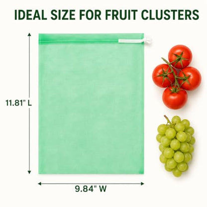 15 Pack Tomato Protection Bags Fruit Netting Bags with Drawstring