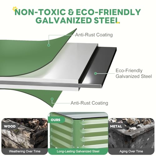 Elevated Raised Garden Bed Outdoor with Leg for Patio, 2' X 4', Green - style: Basic Green(No Casters, No Shelf)