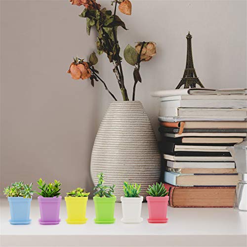 30Pcs 3" Plants Nursery Pot with 30 Saucers Multi Color, Square Plant Pots - color: Multicolor