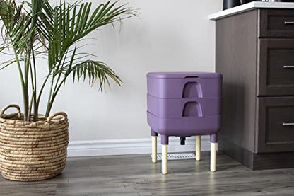FCMP Outdoor - The Essential Living Composter, 2-Tray Worm Vermicomposter Bin (HF-LC4000v2-PUR) Plum - color: Plum