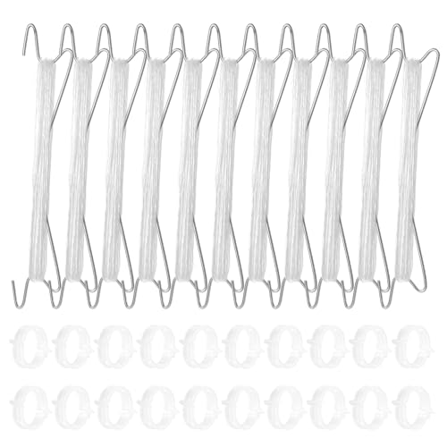 Tomato Support Hooks with Tomato Clips, Tomato Hooks with String- 30pcs - size: 33.3ft-10ps