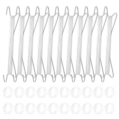 Tomato Support Hooks with Tomato Clips, Tomato Hooks with String- 30pcs - size: 33.3ft-10ps