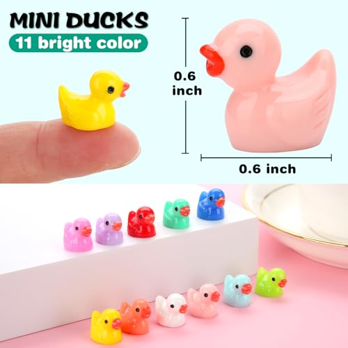 240pcs Mini Ducks, Tiny Resin Duck Small Plastic Animals Figurines Bulk - style: Mini Ducks
