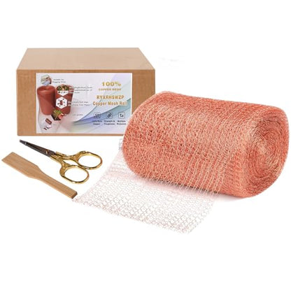 5" x 32 ft Copper Mesh Rodent Control Copper Wool for Slug Mice Snail Pest - size: 5 inx32 ft