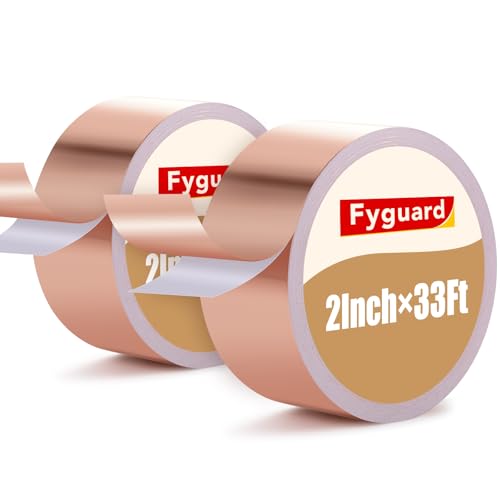 2 Pack Copper Foil Tape 2IN x 33FT Foil Tape for Shielding