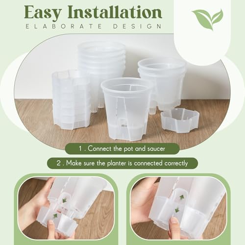 Wonderjune Self Watering Planter, 5.91'', Clear, 9 Pcs - color: Clear, size: 5.91''