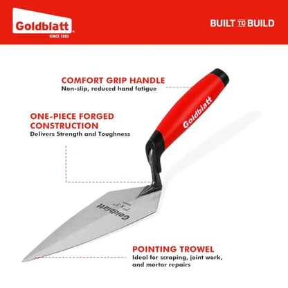Goldblatt 7"X3" Pro One-Piece Forged Pointing Trowel - size: 7"X3"