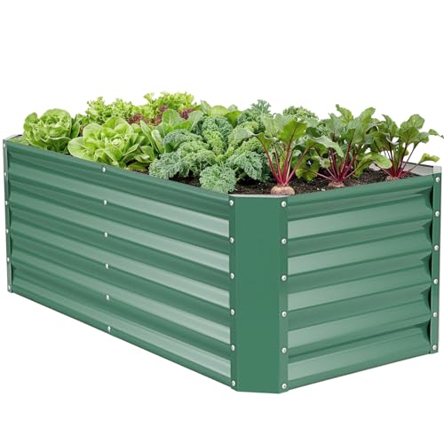 Raised Garden Bed Kit 4x2x1.4ft, Metal Planter Boxes Outdoor, Green - color: Lotusgreen, size: 4x2x1.4ft